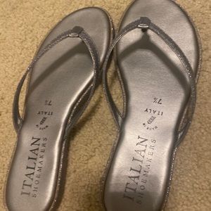 Silver flip-flops